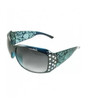 Vintage Shield Lens Fashion Sunglasses Rhinestone Edition (Not Fit-overs) - Blue - CQ11CB14153 $8.41 Square