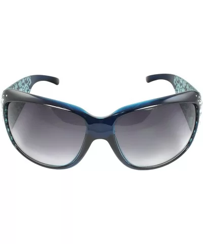 Vintage Shield Lens Fashion Sunglasses Rhinestone Edition (Not Fit-overs) - Blue - CQ11CB14153 $8.41 Square