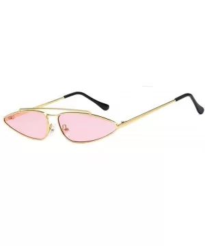 Sunglasses Fashion Metal Small Frame Teardrop Shaped Cat Eye UV400 Mirror Sun 3 - 3 - CH18YKUORLG $5.51 Oversized