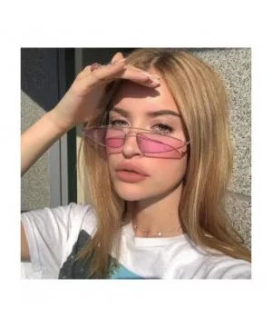 Sunglasses Fashion Metal Small Frame Teardrop Shaped Cat Eye UV400 Mirror Sun 3 - 3 - CH18YKUORLG $5.51 Oversized