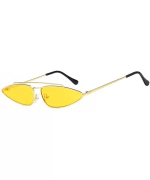 Sunglasses Fashion Metal Small Frame Teardrop Shaped Cat Eye UV400 Mirror Sun 3 - 3 - CH18YKUORLG $5.51 Oversized