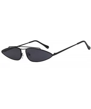 Sunglasses Fashion Metal Small Frame Teardrop Shaped Cat Eye UV400 Mirror Sun 3 - 3 - CH18YKUORLG $5.51 Oversized