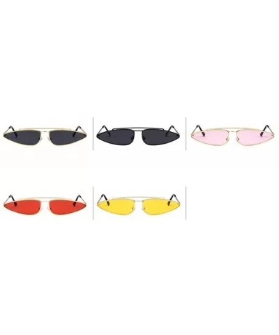 Sunglasses Fashion Metal Small Frame Teardrop Shaped Cat Eye UV400 Mirror Sun 3 - 3 - CH18YKUORLG $5.51 Oversized