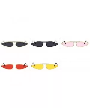 Sunglasses Fashion Metal Small Frame Teardrop Shaped Cat Eye UV400 Mirror Sun 3 - 3 - CH18YKUORLG $5.51 Oversized