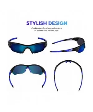 Polarized Sunglasses Baseball Cycling Motorcycle - Black Blue - CC18HHWWU3Q $15.54 Wrap