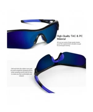 Polarized Sunglasses Baseball Cycling Motorcycle - Black Blue - CC18HHWWU3Q $15.54 Wrap