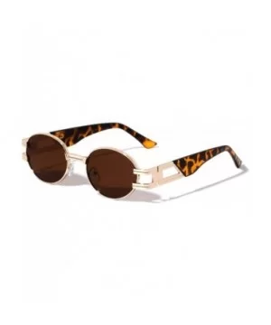 Oval Metal Cut Out Fashion Sunglasses - Brown - CL196MRZCD0 $11.81 Oval