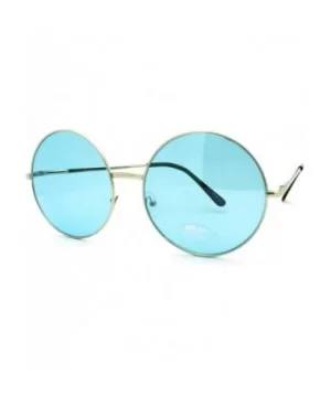 Oversized Round Circle Color Lens Sunglasses Metal Spring Hinge - Silver - CR11GL5YR81 $7.37 Oversized