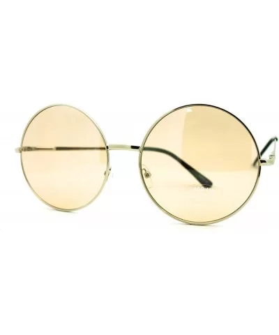 Oversized Round Circle Color Lens Sunglasses Metal Spring Hinge - Silver - CR11GL5YR81 $7.37 Oversized