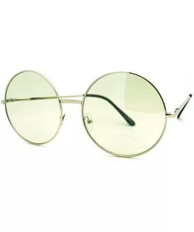 Oversized Round Circle Color Lens Sunglasses Metal Spring Hinge - Silver - CR11GL5YR81 $7.37 Oversized