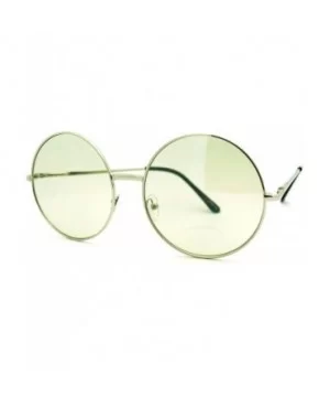 Oversized Round Circle Color Lens Sunglasses Metal Spring Hinge - Silver - CR11GL5YR81 $7.37 Oversized