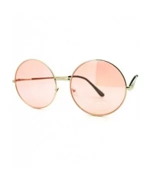 Oversized Round Circle Color Lens Sunglasses Metal Spring Hinge - Silver - CR11GL5YR81 $7.37 Oversized