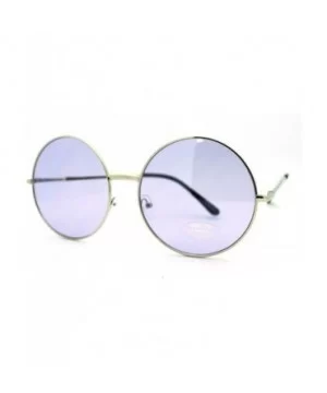 Oversized Round Circle Color Lens Sunglasses Metal Spring Hinge - Silver - CR11GL5YR81 $7.37 Oversized