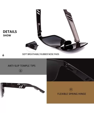 Polarized Sunglasses for Men Al-Mg Alloy Ultra Light Fashion Retro Rectangle Unisex UV400 Protection M60 - CA18NNXRAR2 $14.34...