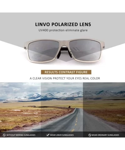 Polarized Sunglasses for Men Al-Mg Alloy Ultra Light Fashion Retro Rectangle Unisex UV400 Protection M60 - CA18NNXRAR2 $14.34...