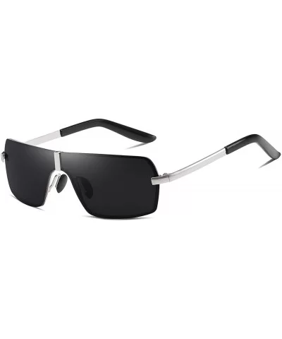 Men's Polarized Sunglasses for Driving Golf Fishing UV400 Protection Metal Frame 90079 - Silver - CQ18X9Y97NX $10.10 Rectangular