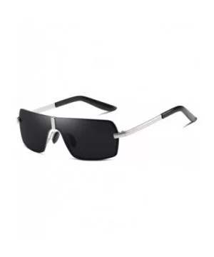 Men's Polarized Sunglasses for Driving Golf Fishing UV400 Protection Metal Frame 90079 - Silver - CQ18X9Y97NX $10.10 Rectangular