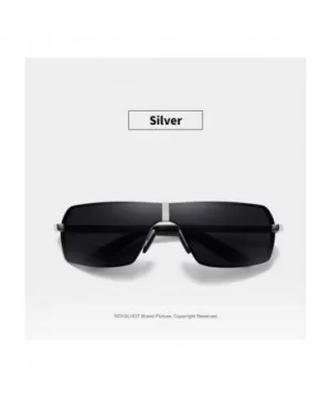 Men's Polarized Sunglasses for Driving Golf Fishing UV400 Protection Metal Frame 90079 - Silver - CQ18X9Y97NX $10.10 Rectangular