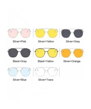 Retro Round Sunglasses Women Luxury Mirror Sun Glasses Vintage Lunette De Soleil Femme - Blackyellow - CZ197Y6A7NA $17.38 Oval