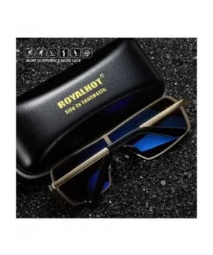 Men's Polarized Sunglasses for Driving Golf Fishing UV400 Protection Metal Frame 90079 - Silver - CQ18X9Y97NX $10.10 Rectangular