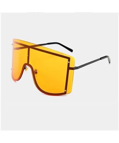 Sunglasses Women Frameless One Piece Lens Oversize Summer Windproof Goggles Huge Men Red Yellow Orange Uv400 - C8198O5Z4A8 $9...