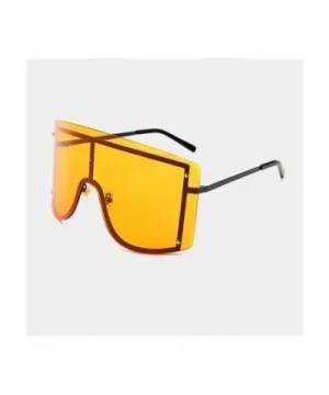 Sunglasses Women Frameless One Piece Lens Oversize Summer Windproof Goggles Huge Men Red Yellow Orange Uv400 - C8198O5Z4A8 $9...