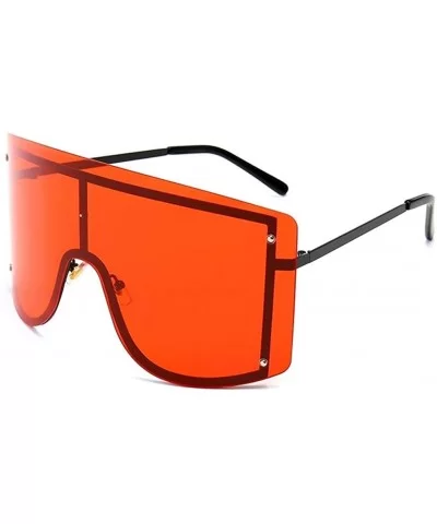 Sunglasses Women Frameless One Piece Lens Oversize Summer Windproof Goggles Huge Men Red Yellow Orange Uv400 - C8198O5Z4A8 $9...