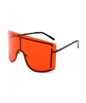 Sunglasses Women Frameless One Piece Lens Oversize Summer Windproof Goggles Huge Men Red Yellow Orange Uv400 - C8198O5Z4A8 $9...