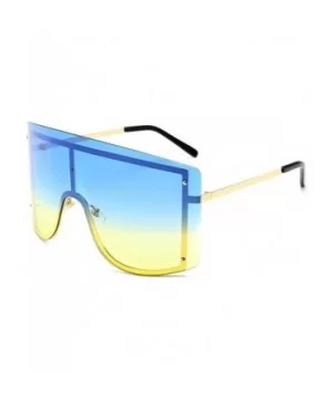 Sunglasses Women Frameless One Piece Lens Oversize Summer Windproof Goggles Huge Men Red Yellow Orange Uv400 - C8198O5Z4A8 $9...