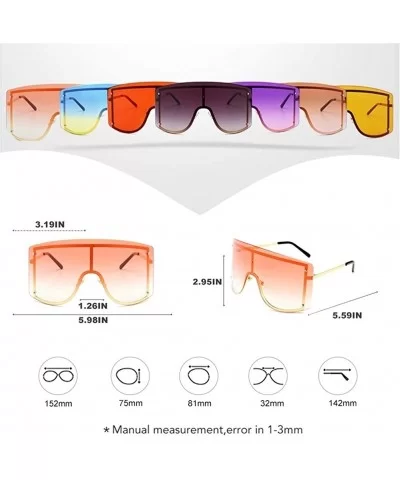 Sunglasses Women Frameless One Piece Lens Oversize Summer Windproof Goggles Huge Men Red Yellow Orange Uv400 - C8198O5Z4A8 $9...