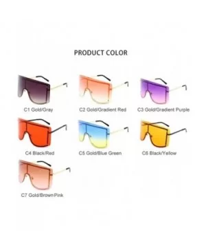 Sunglasses Women Frameless One Piece Lens Oversize Summer Windproof Goggles Huge Men Red Yellow Orange Uv400 - C8198O5Z4A8 $9...