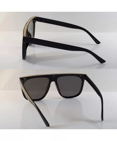 Engraved Metal Deco Flat Top Mod Sunglasses A295 - Black Mirror - CU18Z4XHXLY $8.03 Square