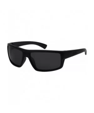 Wrap Shaped Sport Sunglasses for Men Women Polarized Lens 570081P-P - Matte Black Frame/Grey Lens - CS18GLXNOA5 $11.93 Sport