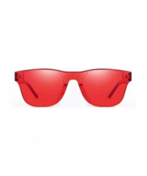 One Piece Rimless Tinted Sunglasses Transparent Candy Color Glasses - Red-6 Pack - CV18HHK88G3 $8.39 Rimless