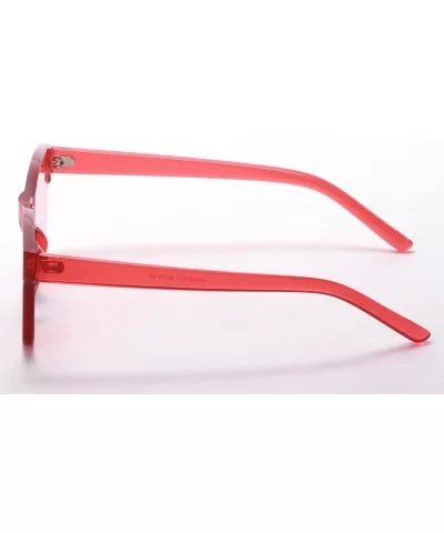 One Piece Rimless Tinted Sunglasses Transparent Candy Color Glasses - Red-6 Pack - CV18HHK88G3 $8.39 Rimless