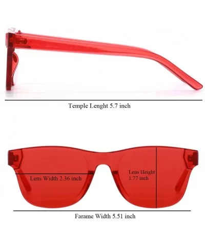 One Piece Rimless Tinted Sunglasses Transparent Candy Color Glasses - Red-6 Pack - CV18HHK88G3 $8.39 Rimless