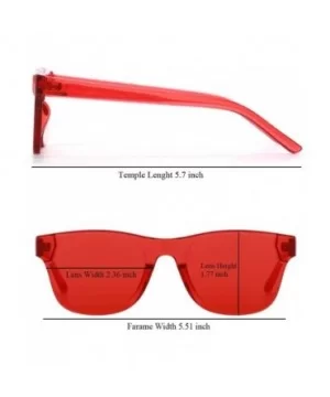 One Piece Rimless Tinted Sunglasses Transparent Candy Color Glasses - Red-6 Pack - CV18HHK88G3 $8.39 Rimless