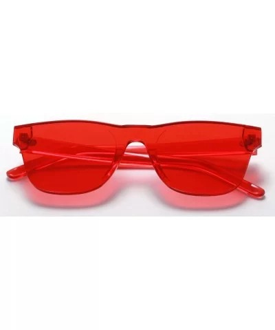 One Piece Rimless Tinted Sunglasses Transparent Candy Color Glasses - Red-6 Pack - CV18HHK88G3 $8.39 Rimless