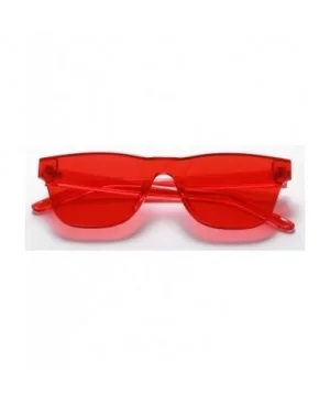 One Piece Rimless Tinted Sunglasses Transparent Candy Color Glasses - Red-6 Pack - CV18HHK88G3 $8.39 Rimless