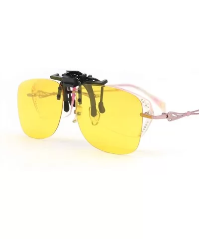 Spectacle Frame Polarized Sunglasses Clips Driving Night Vision Glasses Clips Can Flip for Prescription Glasses - CH18NX5XIRU...