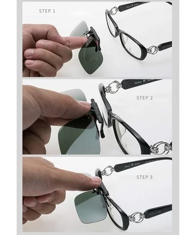 Spectacle Frame Polarized Sunglasses Clips Driving Night Vision Glasses Clips Can Flip for Prescription Glasses - CH18NX5XIRU...