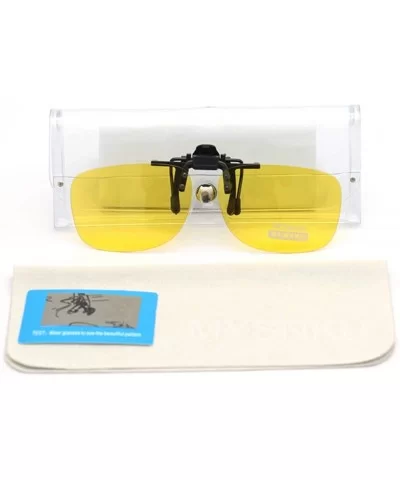 Spectacle Frame Polarized Sunglasses Clips Driving Night Vision Glasses Clips Can Flip for Prescription Glasses - CH18NX5XIRU...