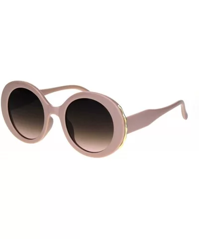 Womens Vintage Fashion Sunglasses Oversized Round Designer Style Shades - Beige Pink - CP18KDGGSL9 $6.97 Oversized