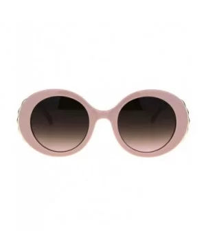 Womens Vintage Fashion Sunglasses Oversized Round Designer Style Shades - Beige Pink - CP18KDGGSL9 $6.97 Oversized