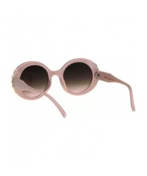 Womens Vintage Fashion Sunglasses Oversized Round Designer Style Shades - Beige Pink - CP18KDGGSL9 $6.97 Oversized