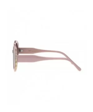 Womens Vintage Fashion Sunglasses Oversized Round Designer Style Shades - Beige Pink - CP18KDGGSL9 $6.97 Oversized