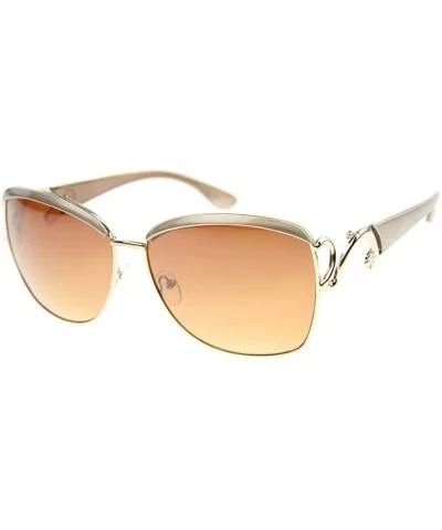 Urban Fashion Rectangular Brow Bar Sunglasses S61NG1250 - Gold - C6183R0DZXY $7.23 Rectangular