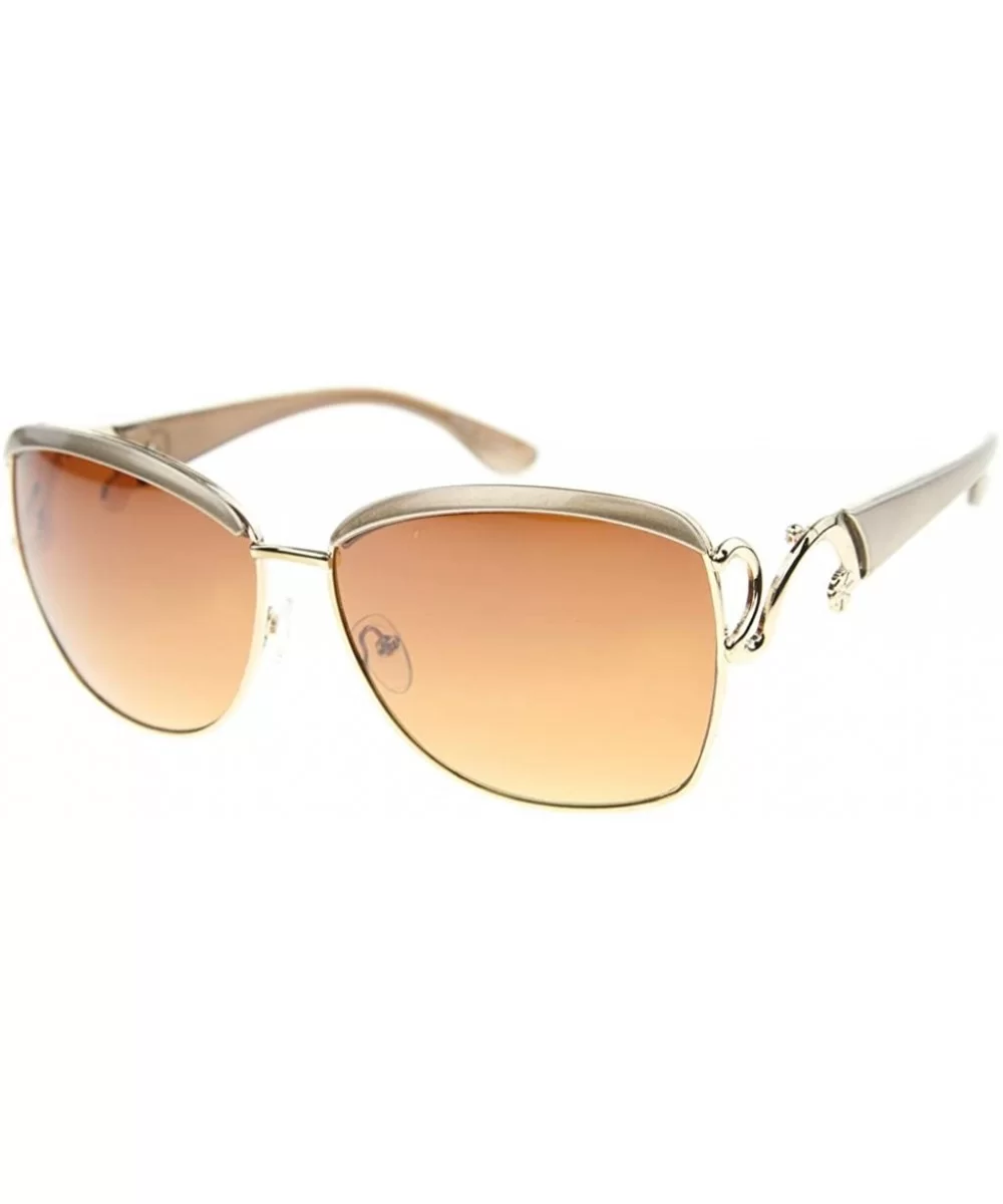 Urban Fashion Rectangular Brow Bar Sunglasses S61NG1250 - Gold - C6183R0DZXY $7.23 Rectangular