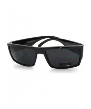 Shiny Black Locs Old School Gangster Rapper Style Sunglasses Square Frame - CE11CRQ2MWB $7.88 Square