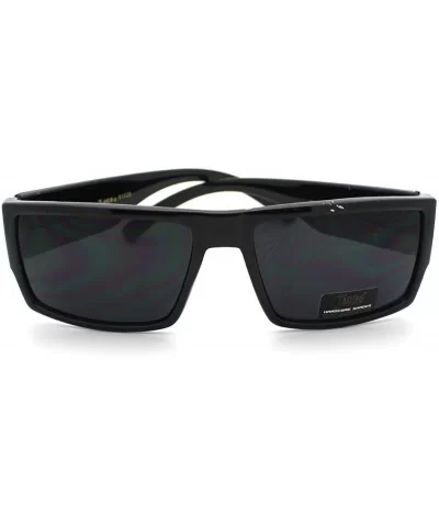 Shiny Black Locs Old School Gangster Rapper Style Sunglasses Square Frame - CE11CRQ2MWB $7.88 Square